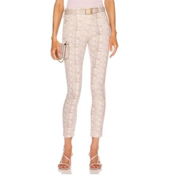 New AG  Adriano Goldschmied Farrah Silk Python Ivory Dust Jeans Size 31 - Picture 14 of 14